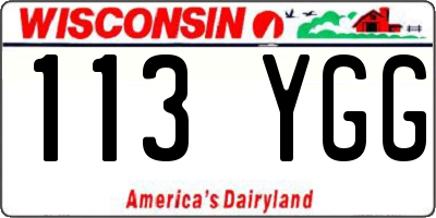 WI license plate 113YGG
