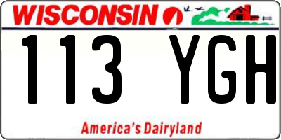 WI license plate 113YGH