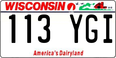 WI license plate 113YGI