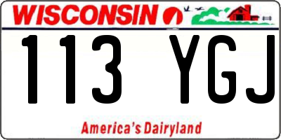 WI license plate 113YGJ