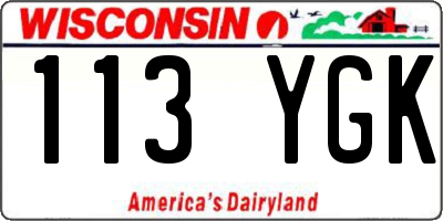 WI license plate 113YGK