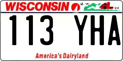 WI license plate 113YHA