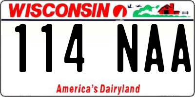 WI license plate 114NAA