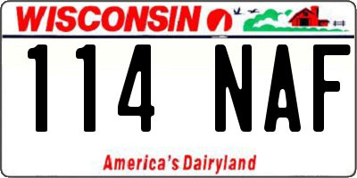 WI license plate 114NAF