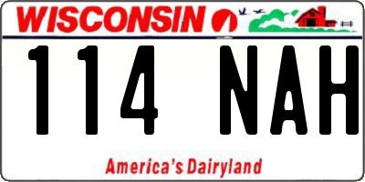 WI license plate 114NAH