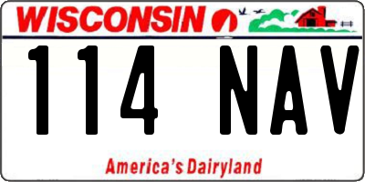 WI license plate 114NAV