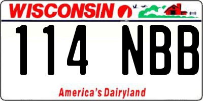 WI license plate 114NBB