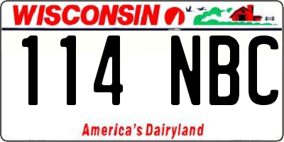 WI license plate 114NBC