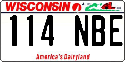 WI license plate 114NBE