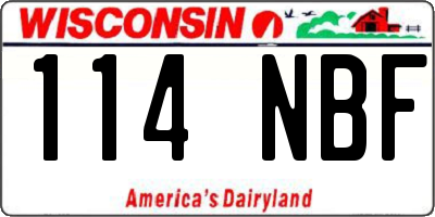 WI license plate 114NBF