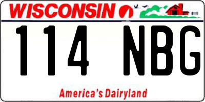 WI license plate 114NBG