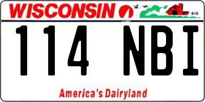 WI license plate 114NBI