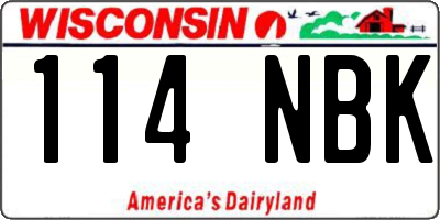 WI license plate 114NBK