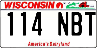 WI license plate 114NBT
