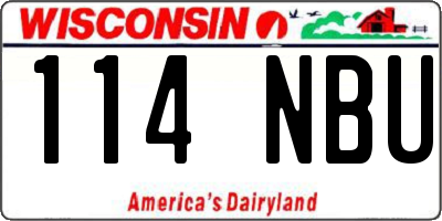 WI license plate 114NBU