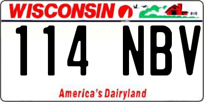 WI license plate 114NBV