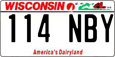 WI license plate 114NBY