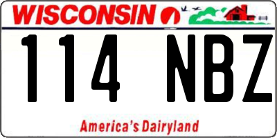 WI license plate 114NBZ