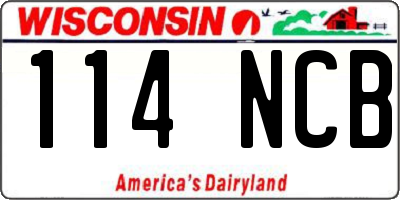 WI license plate 114NCB