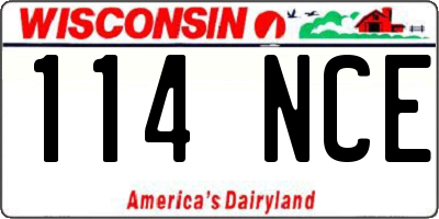 WI license plate 114NCE