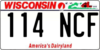 WI license plate 114NCF