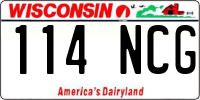 WI license plate 114NCG