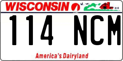 WI license plate 114NCM