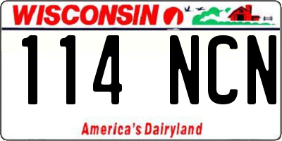 WI license plate 114NCN