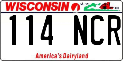 WI license plate 114NCR