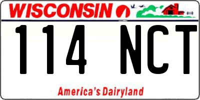 WI license plate 114NCT