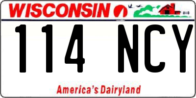 WI license plate 114NCY