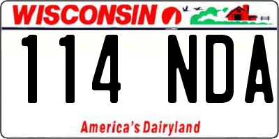 WI license plate 114NDA