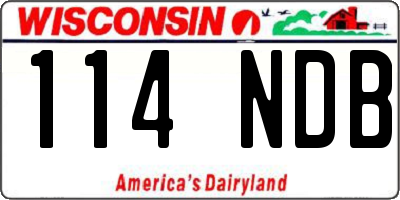 WI license plate 114NDB