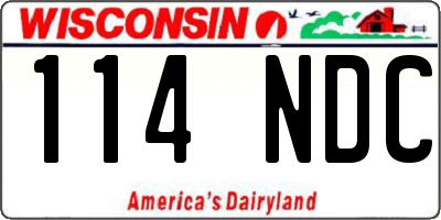 WI license plate 114NDC