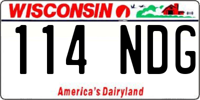 WI license plate 114NDG