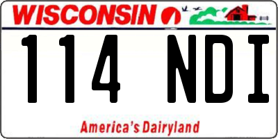 WI license plate 114NDI