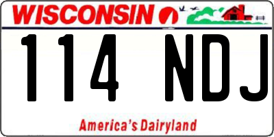 WI license plate 114NDJ