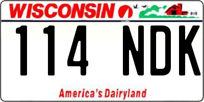 WI license plate 114NDK