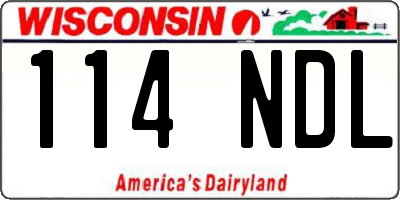 WI license plate 114NDL