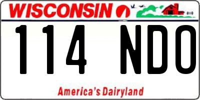 WI license plate 114NDO
