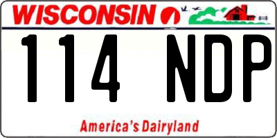 WI license plate 114NDP