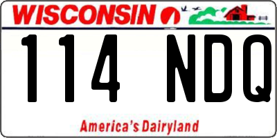 WI license plate 114NDQ