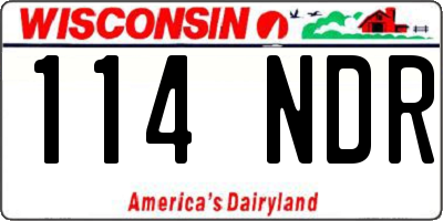WI license plate 114NDR