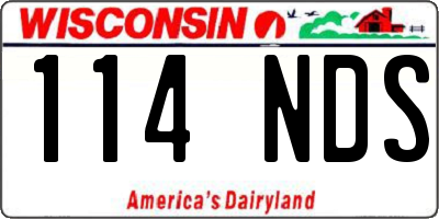 WI license plate 114NDS