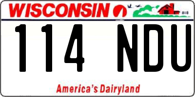 WI license plate 114NDU