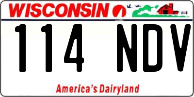 WI license plate 114NDV