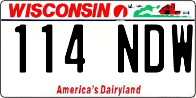 WI license plate 114NDW