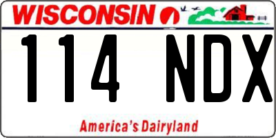 WI license plate 114NDX