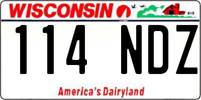 WI license plate 114NDZ