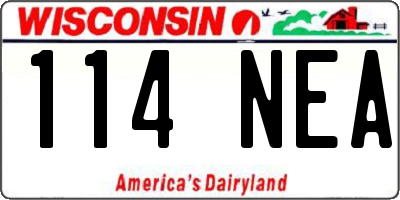 WI license plate 114NEA